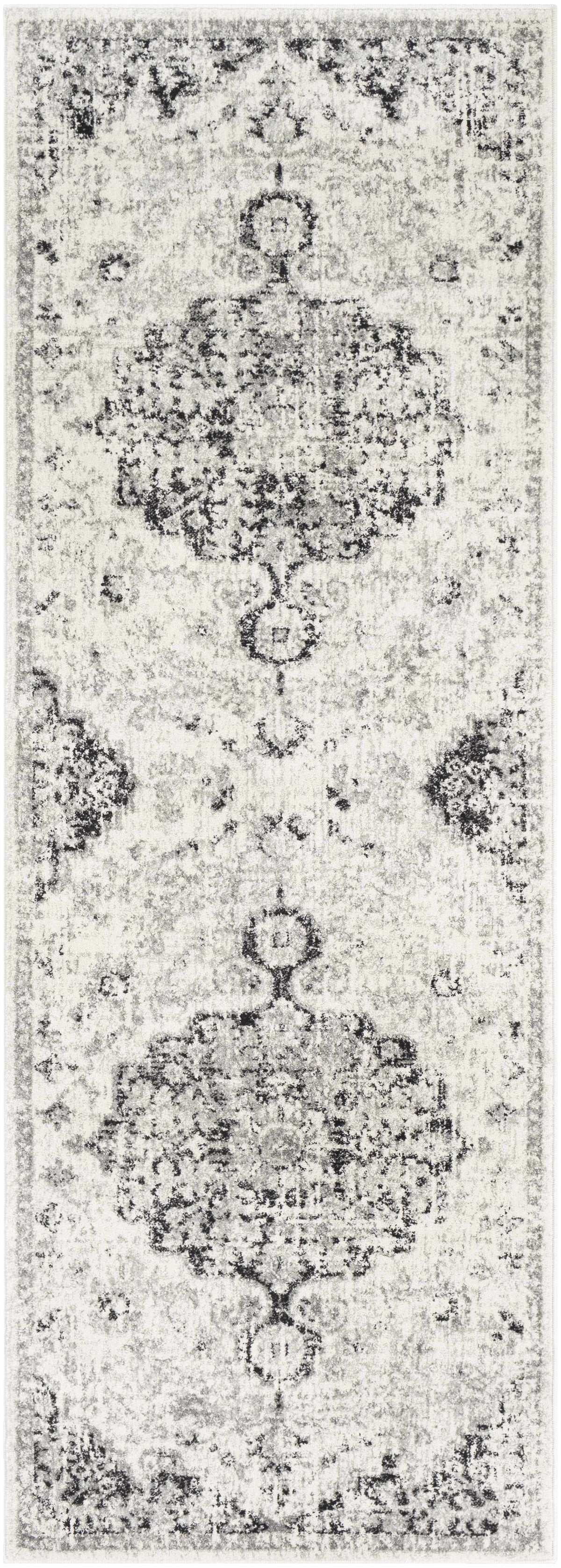 CasaVieja Bodrum Gray Area Rug Traditional Medallion Design