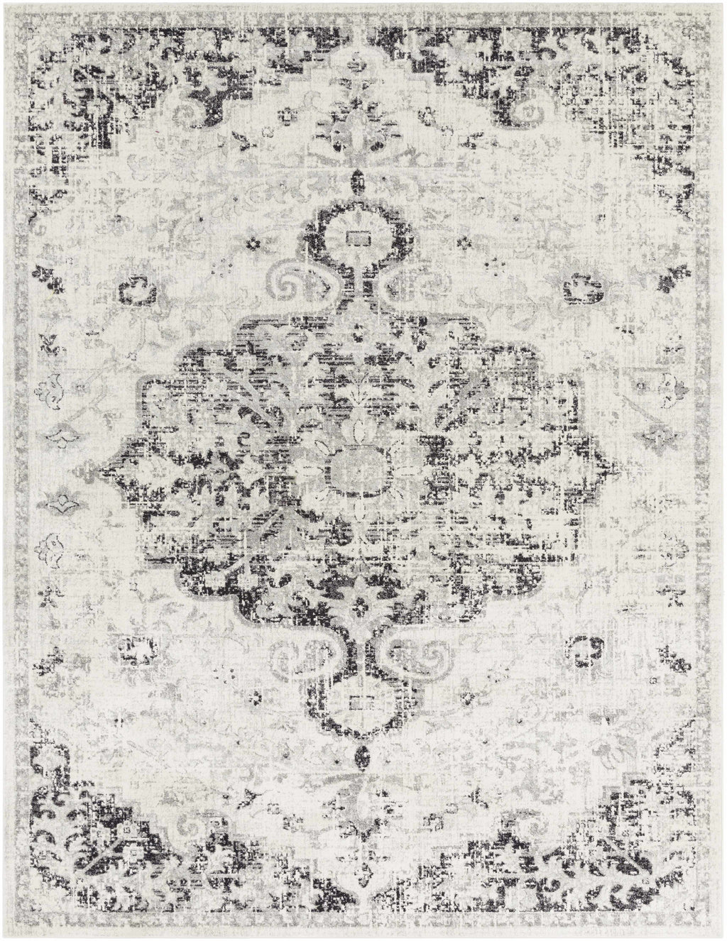 CasaVieja Bodrum Gray Area Rug Traditional Medallion Design