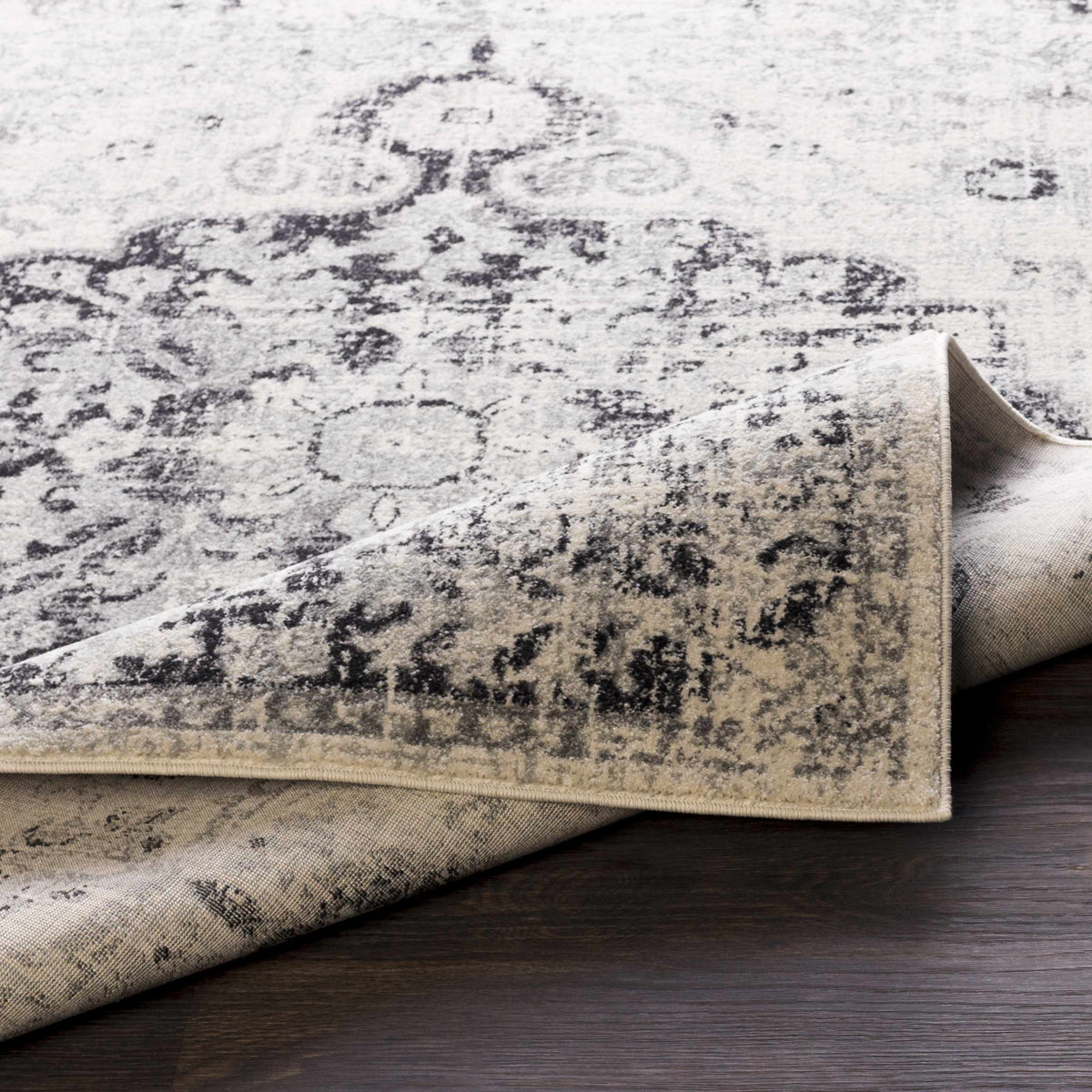 CasaVieja Bodrum Gray Area Rug Traditional Medallion Design