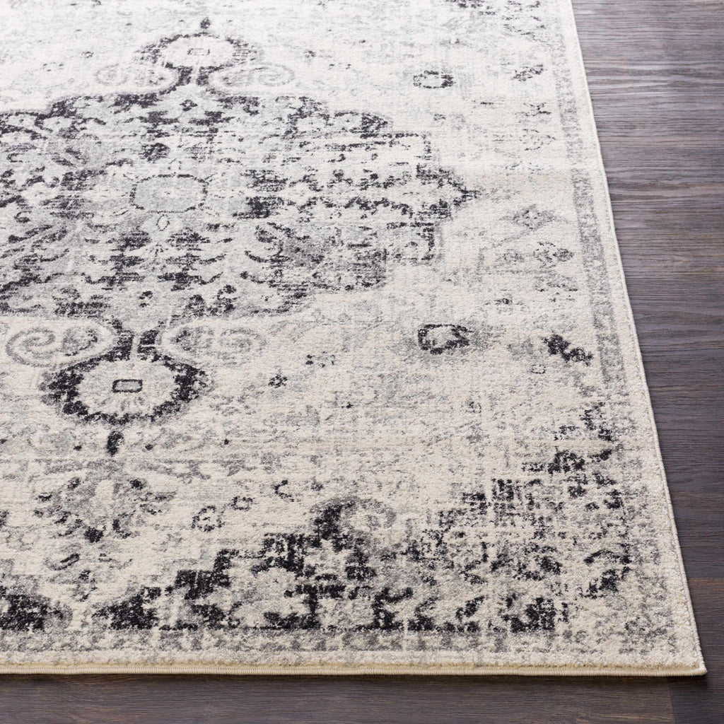 CasaVieja Bodrum Gray Area Rug Traditional Medallion Design