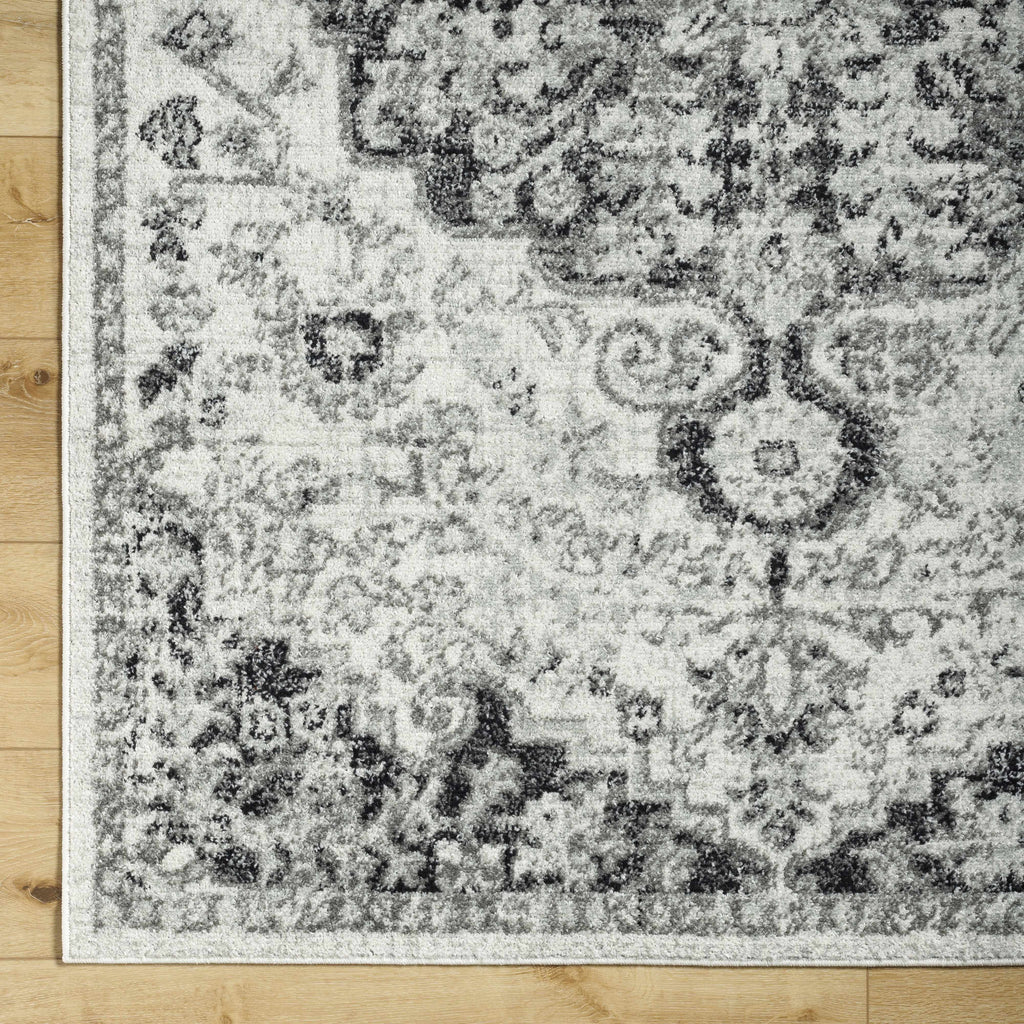 CasaVieja Bodrum Gray Area Rug Traditional Medallion Design