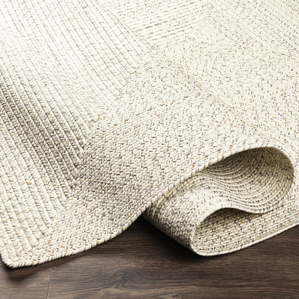Bargo Beige Braided Faux Jute Weather Resistant Outdoor Rug