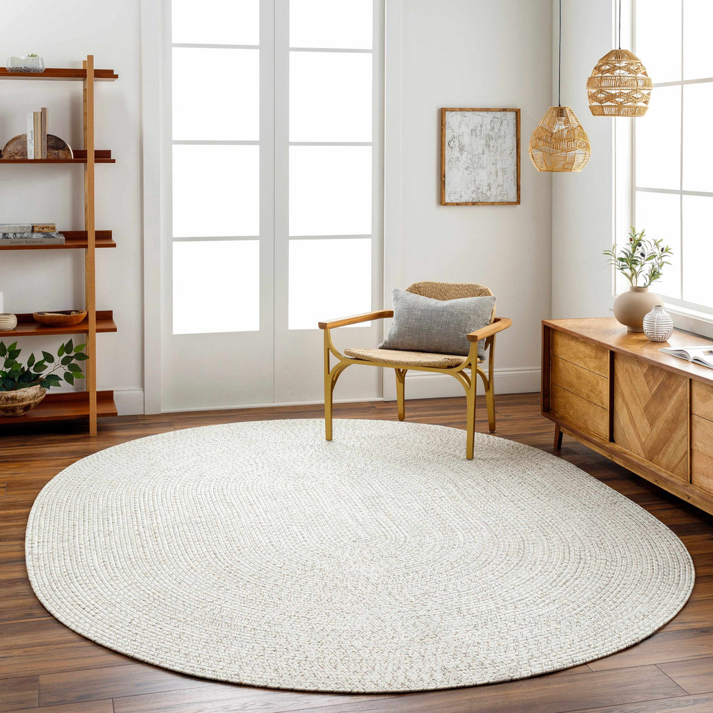 Bargo Beige Braided Faux Jute Weather Resistant Outdoor Rug