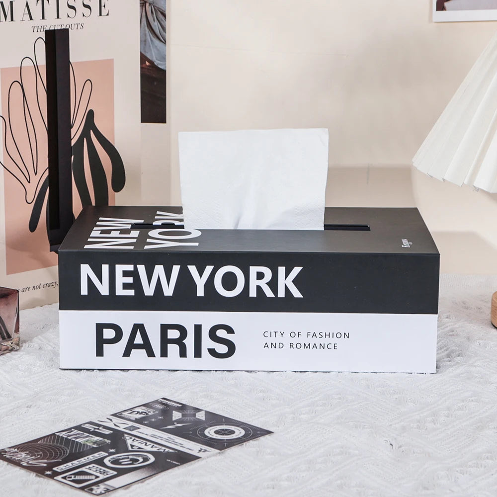 Velora Book Style Tissue Box Elegant Napkin Holder Decor