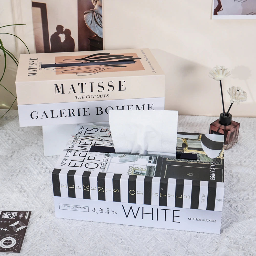 Velora Book Style Tissue Box Elegant Napkin Holder Decor