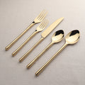 Camellia PVD Flatware 5 Piece Set Handcrafted 18/8 Stainless Steel