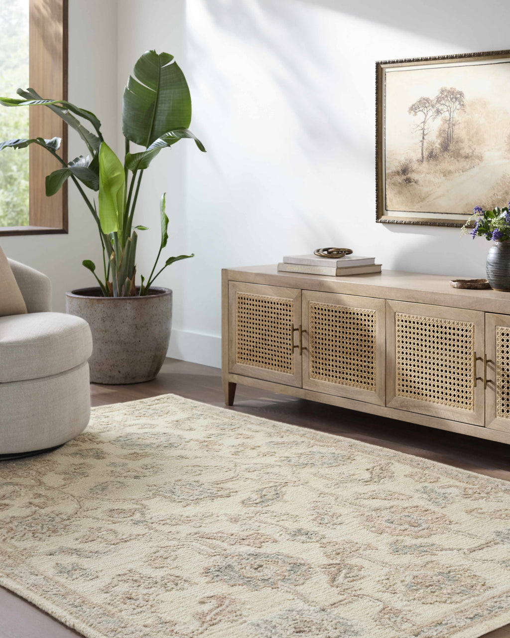 Callum Oushak Artisan Hand Tufted Wool Area Rug Indigo
