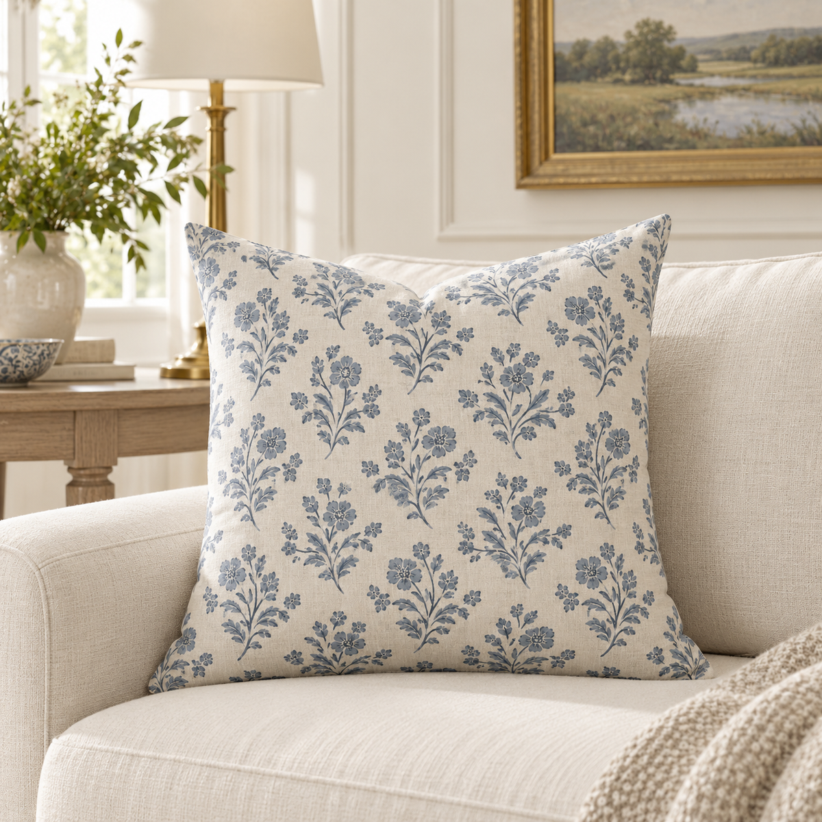 Charleston Block Print Lilyvale Pillow Case