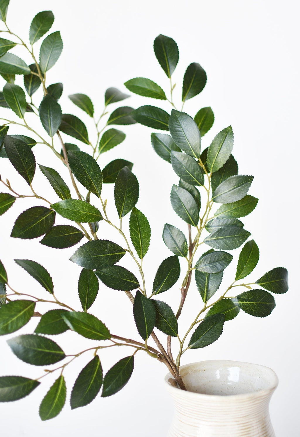 26 Inch Thick Glossy Faux Ruscus Leaf Stem Elegant Greenery