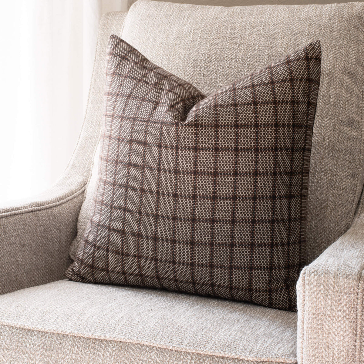 Paloma Handwoven Pillow In Exclusive Brown Weave For Home