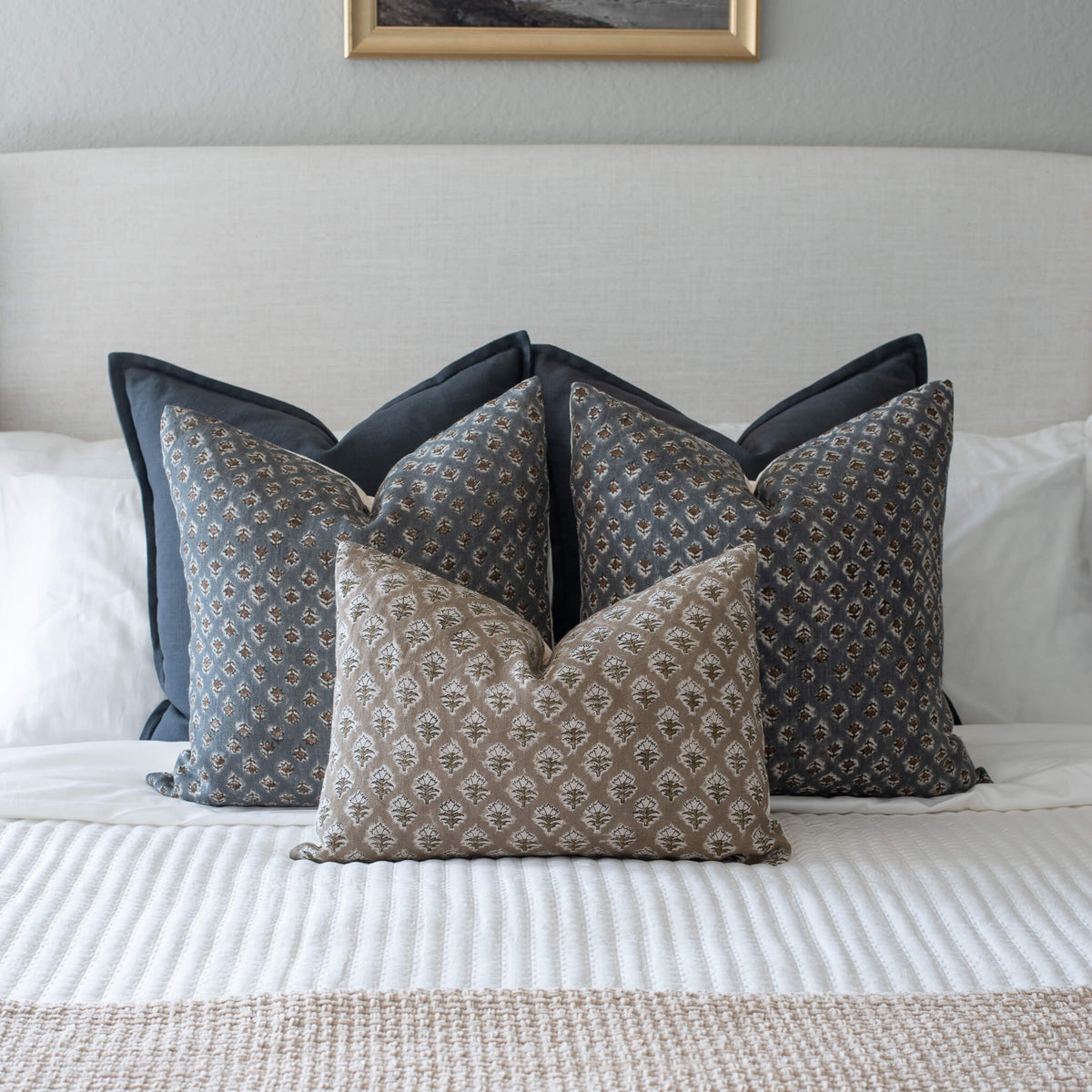 Limited Edition Aster Linen Pillow Cover With Florals