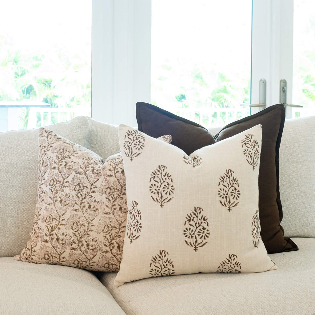 Magnolia Heritage Cotton Pillow Cover Burgundy Mustard