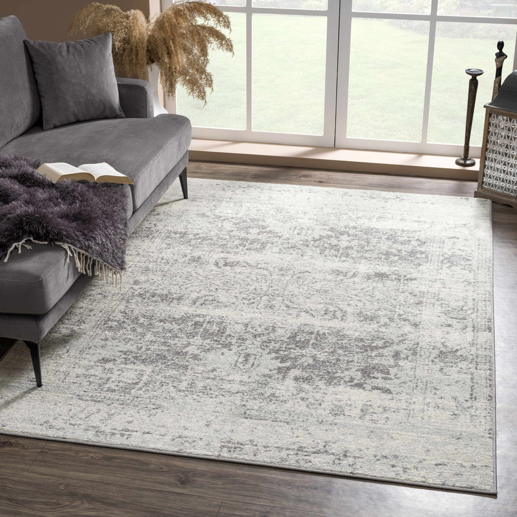 Lumina Rachel Area Rug Traditional Charcoal Gray Machine Woven