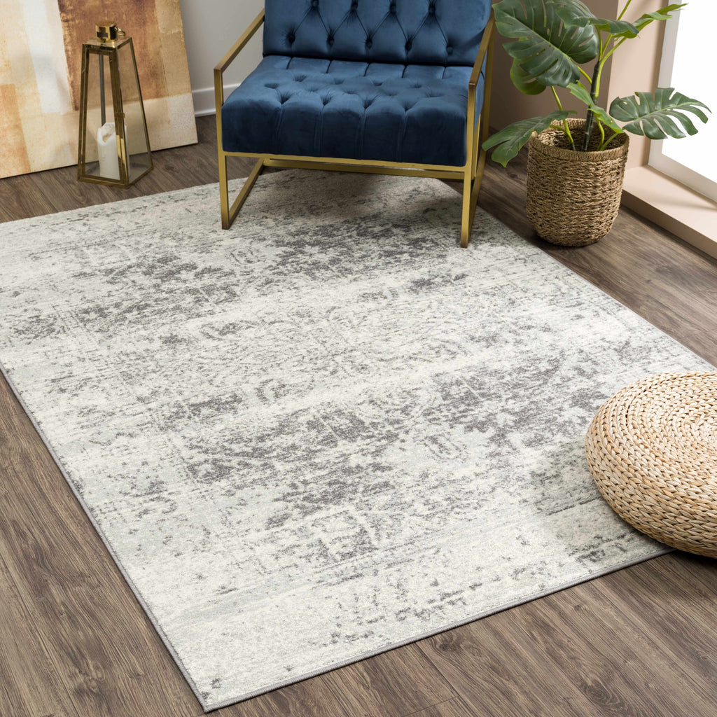 Lumina Rachel Area Rug Traditional Charcoal Gray Machine Woven