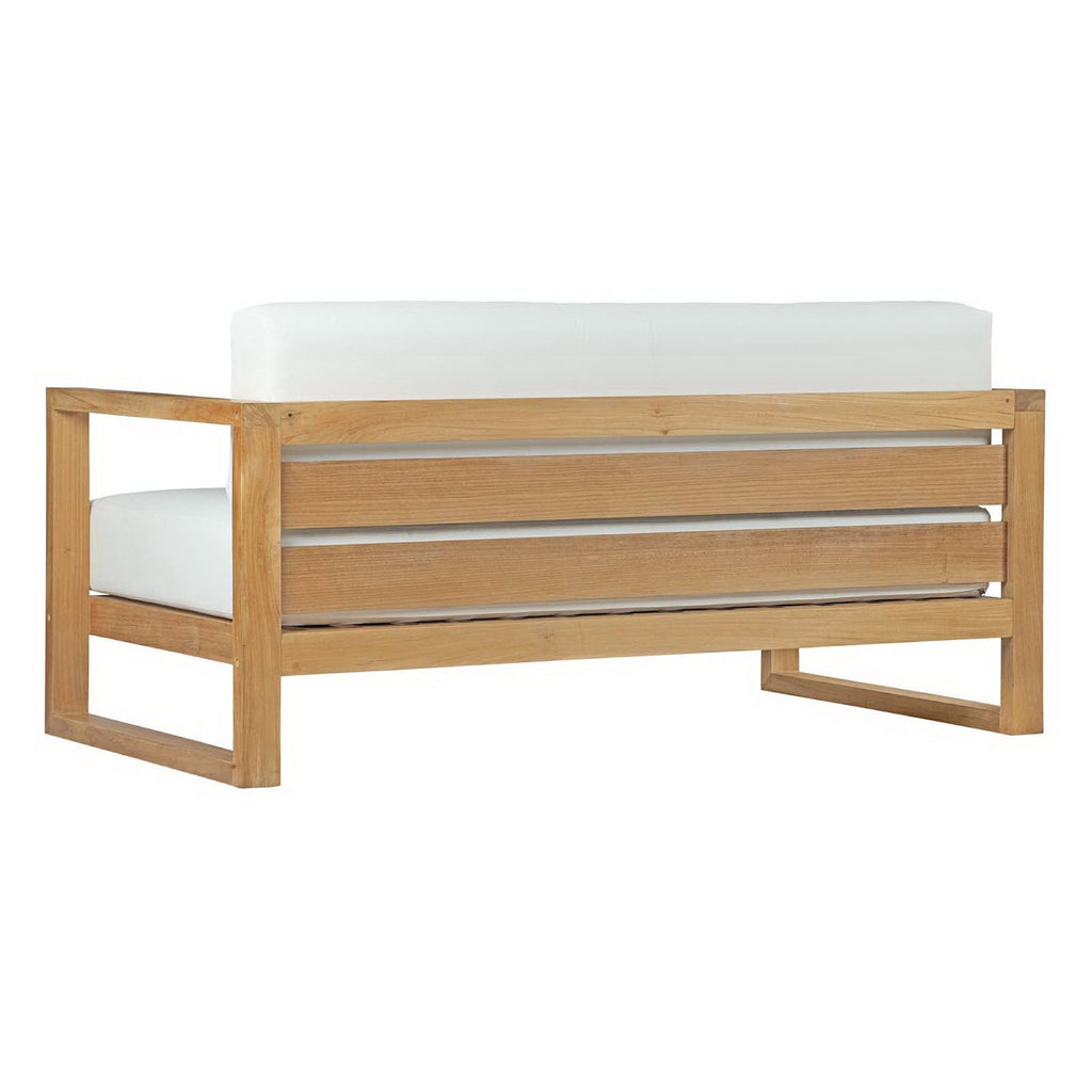 Modway Upland Elegant Solid Teak Outdoor Patio Sofa