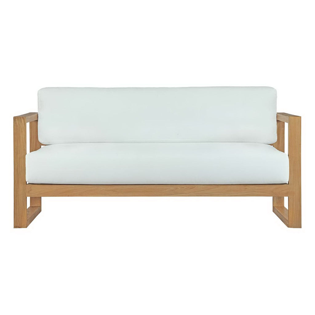 Modway Upland Elegant Solid Teak Outdoor Patio Sofa
