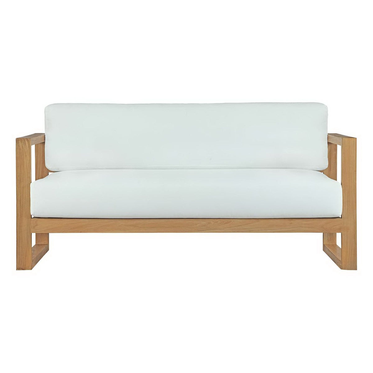 Modway Upland Elegant Solid Teak Outdoor Patio Sofa