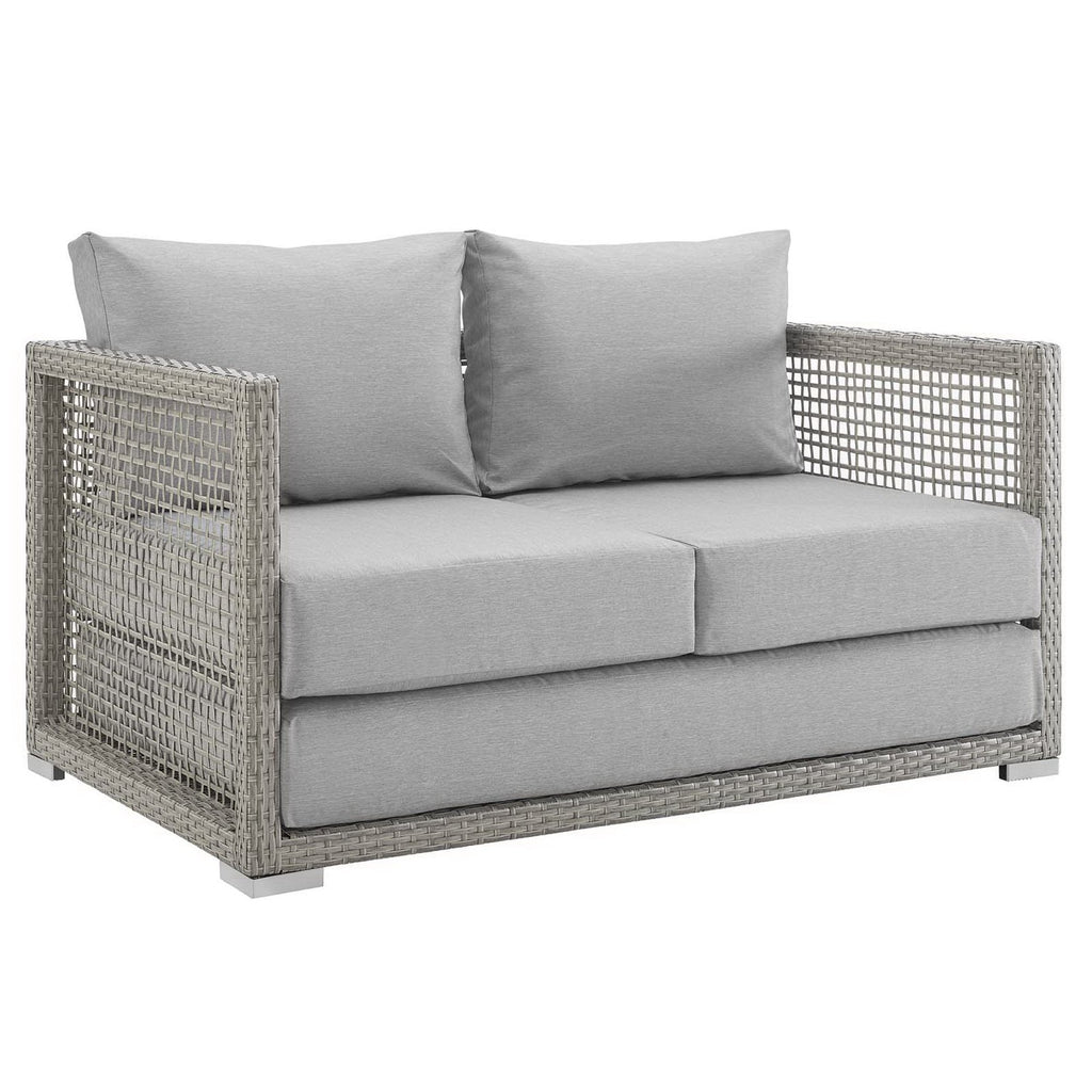 Modway Aura 3 Piece Gray Synthetic Outdoor Patio Wicker Set