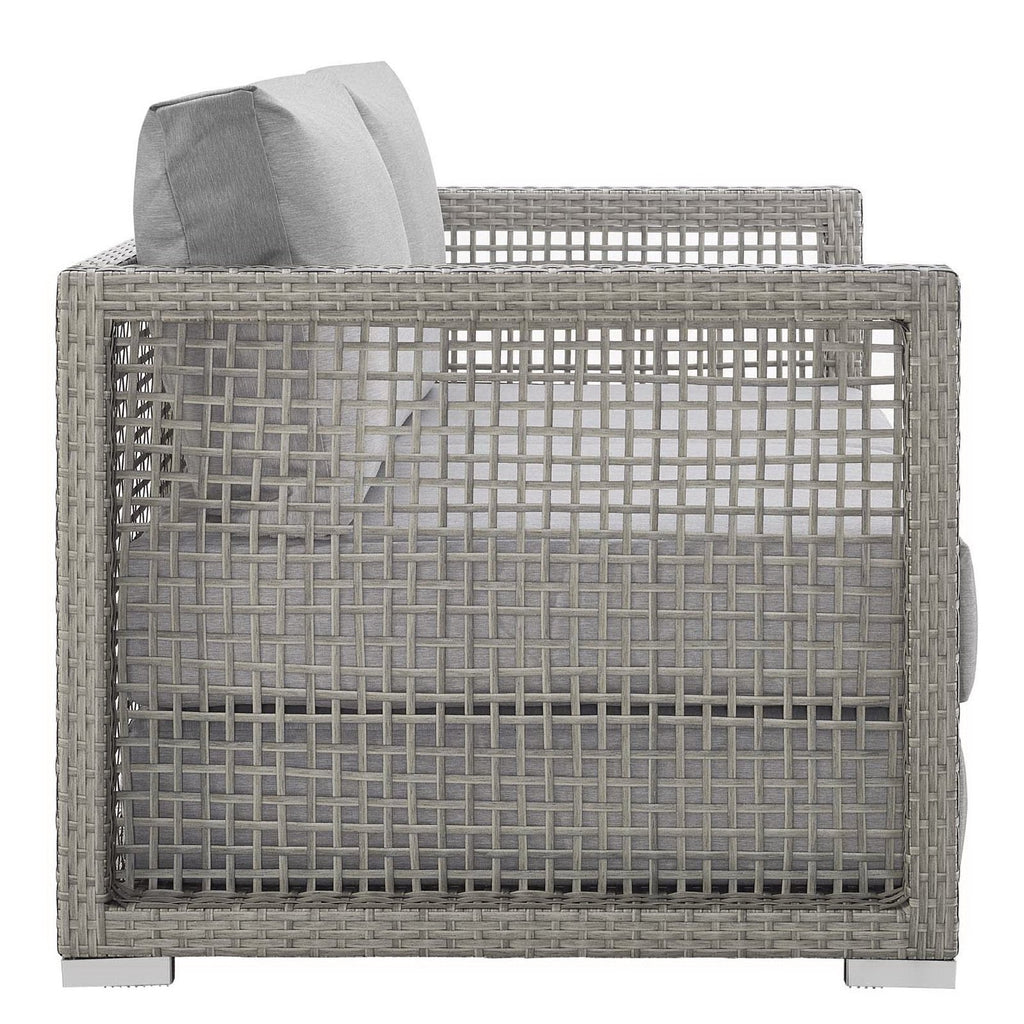 Modway Aura 3 Piece Gray Synthetic Outdoor Patio Wicker Set