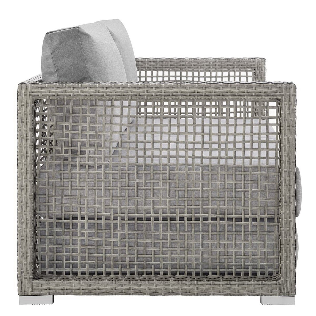 Modway Aura 3 Piece Gray Synthetic Outdoor Patio Wicker Set