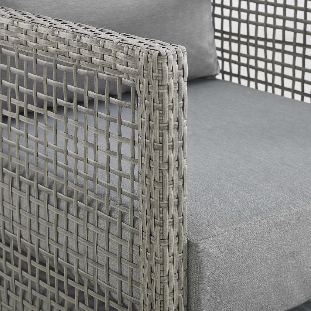 Modway Aura 3 Piece Gray Synthetic Outdoor Patio Wicker Set