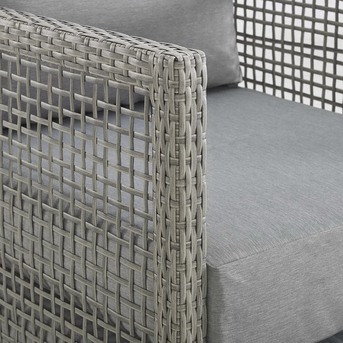 Modway Aura 3 Piece Gray Synthetic Outdoor Patio Wicker Set