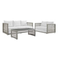 Modway Aura 3 Piece Gray Synthetic Outdoor Patio Wicker Set