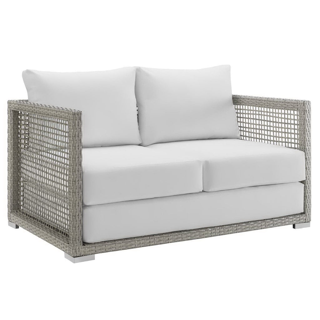 Modway Aura 3 Piece Gray Synthetic Outdoor Patio Wicker Set