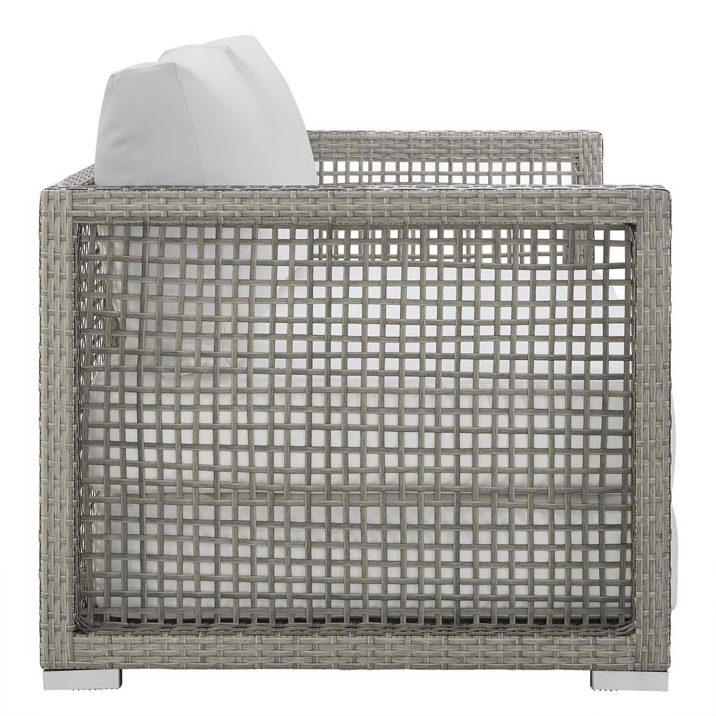 Modway Aura 3 Piece Gray Synthetic Outdoor Patio Wicker Set