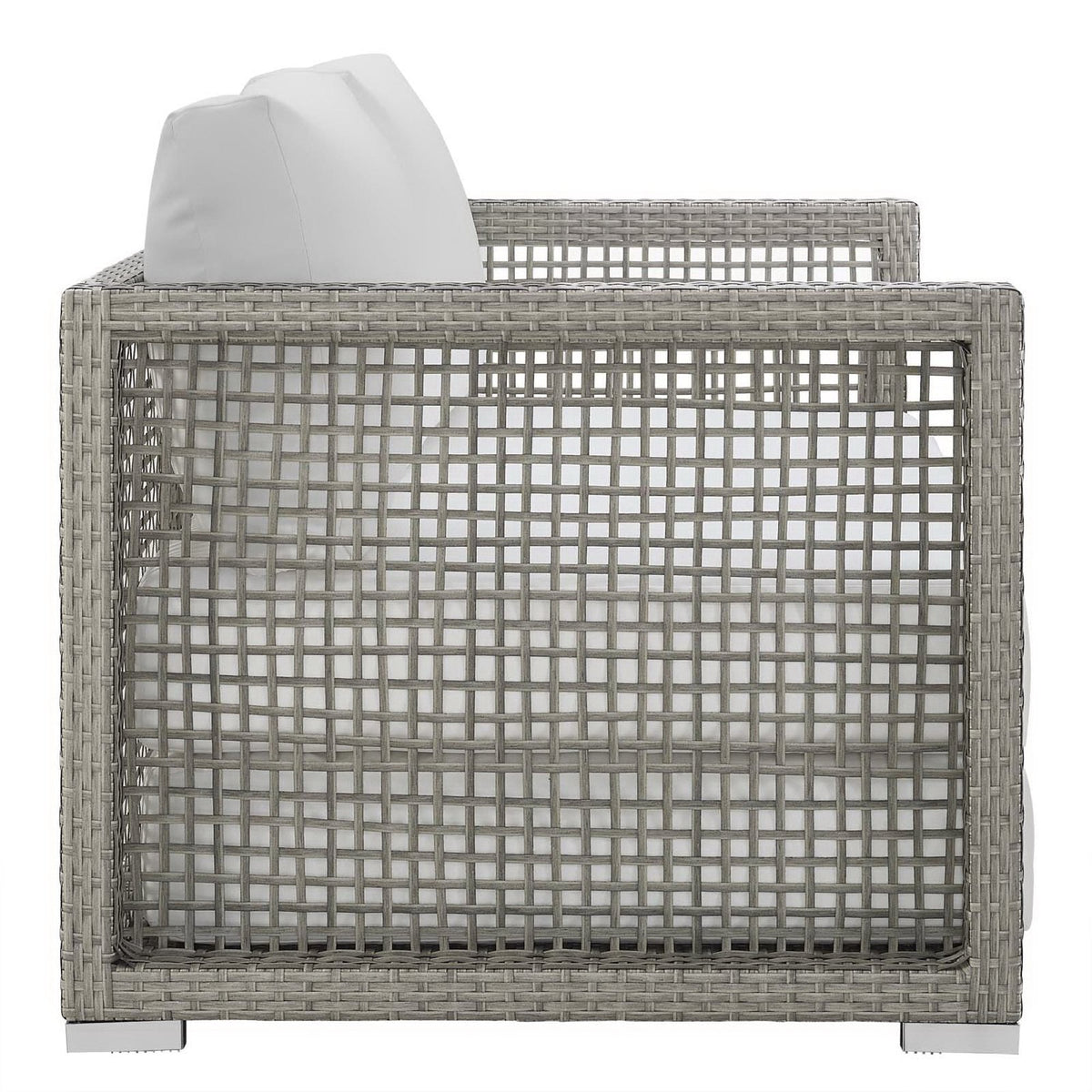 Modway Aura 3 Piece Gray Synthetic Outdoor Patio Wicker Set