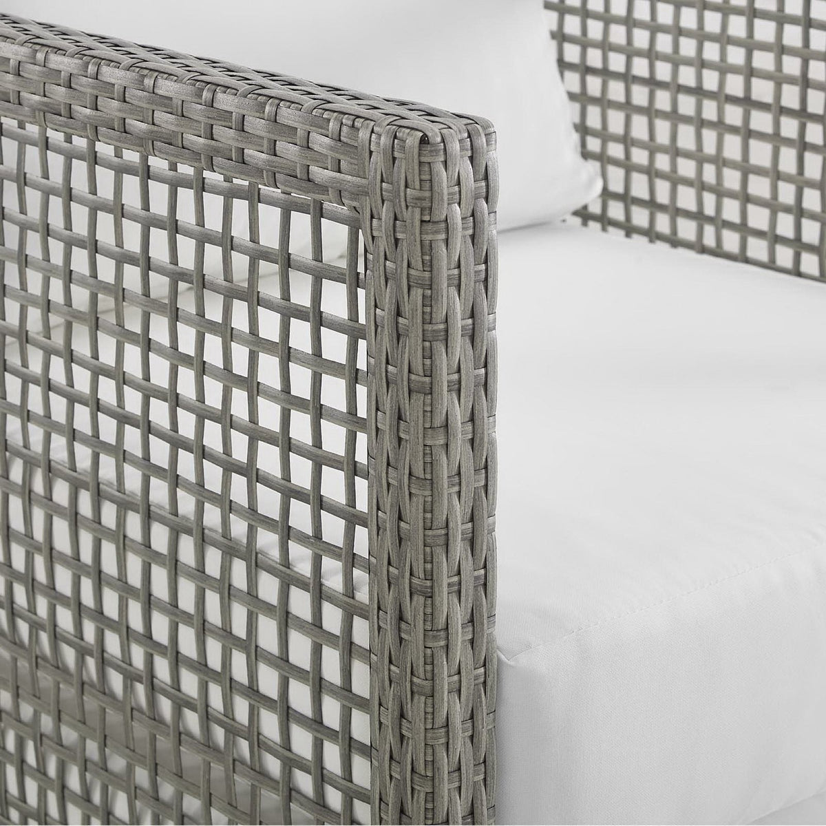 Modway Aura 3 Piece Gray Synthetic Outdoor Patio Wicker Set