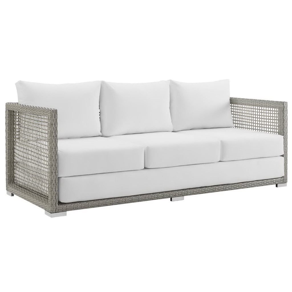 Modway Aura 3 Piece Gray Synthetic Outdoor Patio Wicker Set