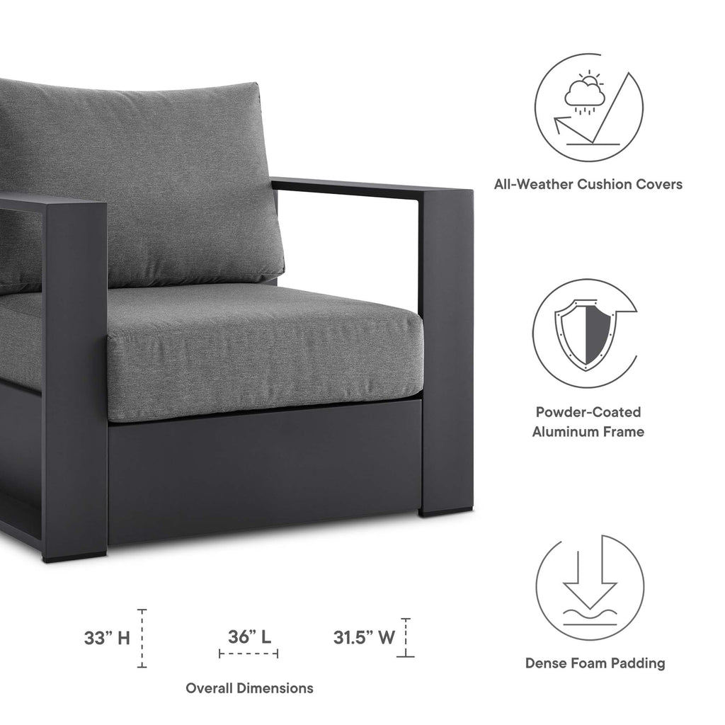Modway Tahoe Outdoor Aluminum Armchair Weather Resistant Design