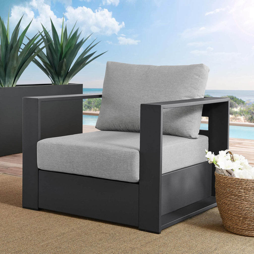 Modway Tahoe Outdoor Aluminum Armchair Weather Resistant Design