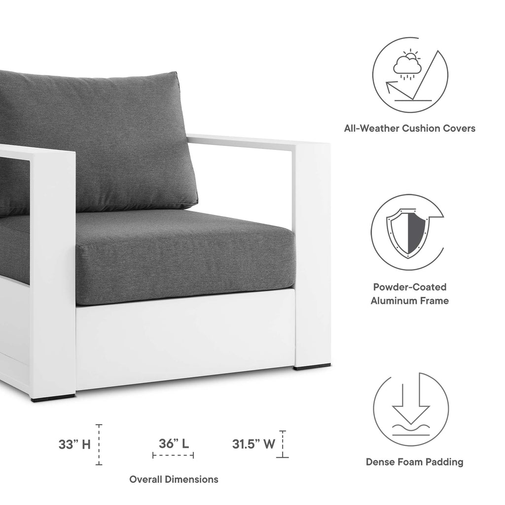 Modway Tahoe Outdoor Aluminum Armchair Weather Resistant Design