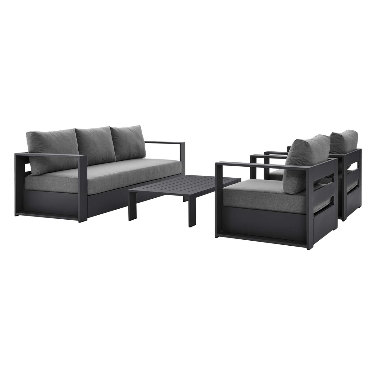 Modway Tahoe 4 Piece Powder Coated Aluminum Patio Set