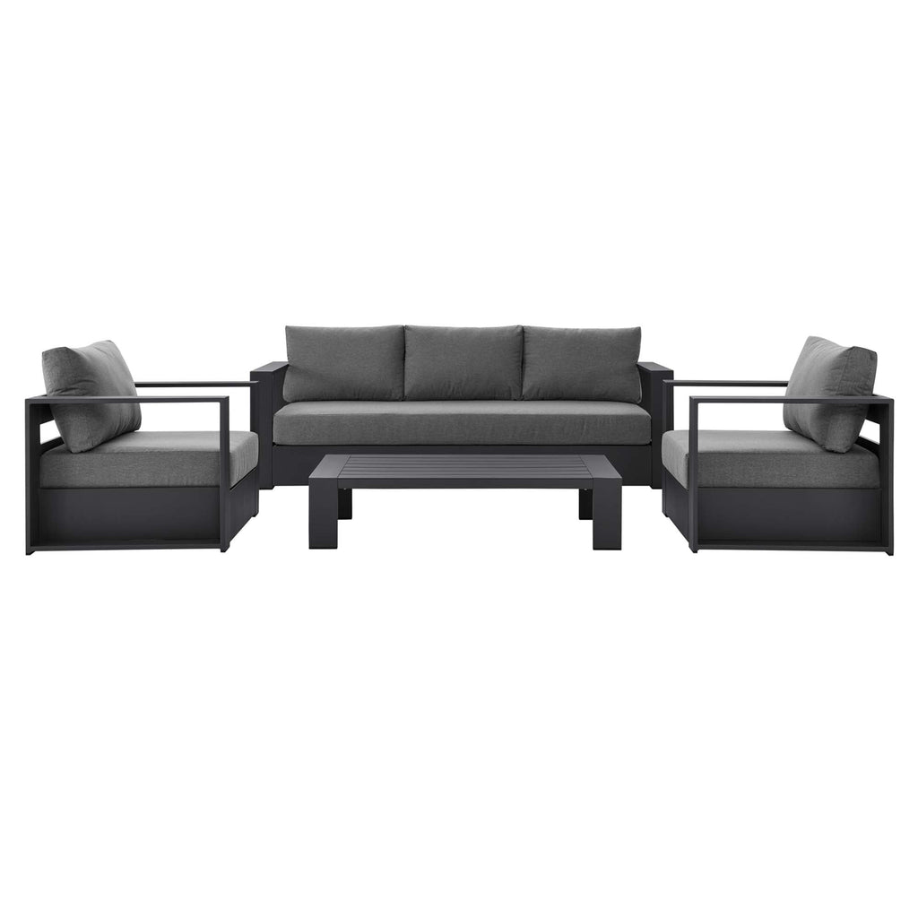 Modway Tahoe 4 Piece Powder Coated Aluminum Patio Set