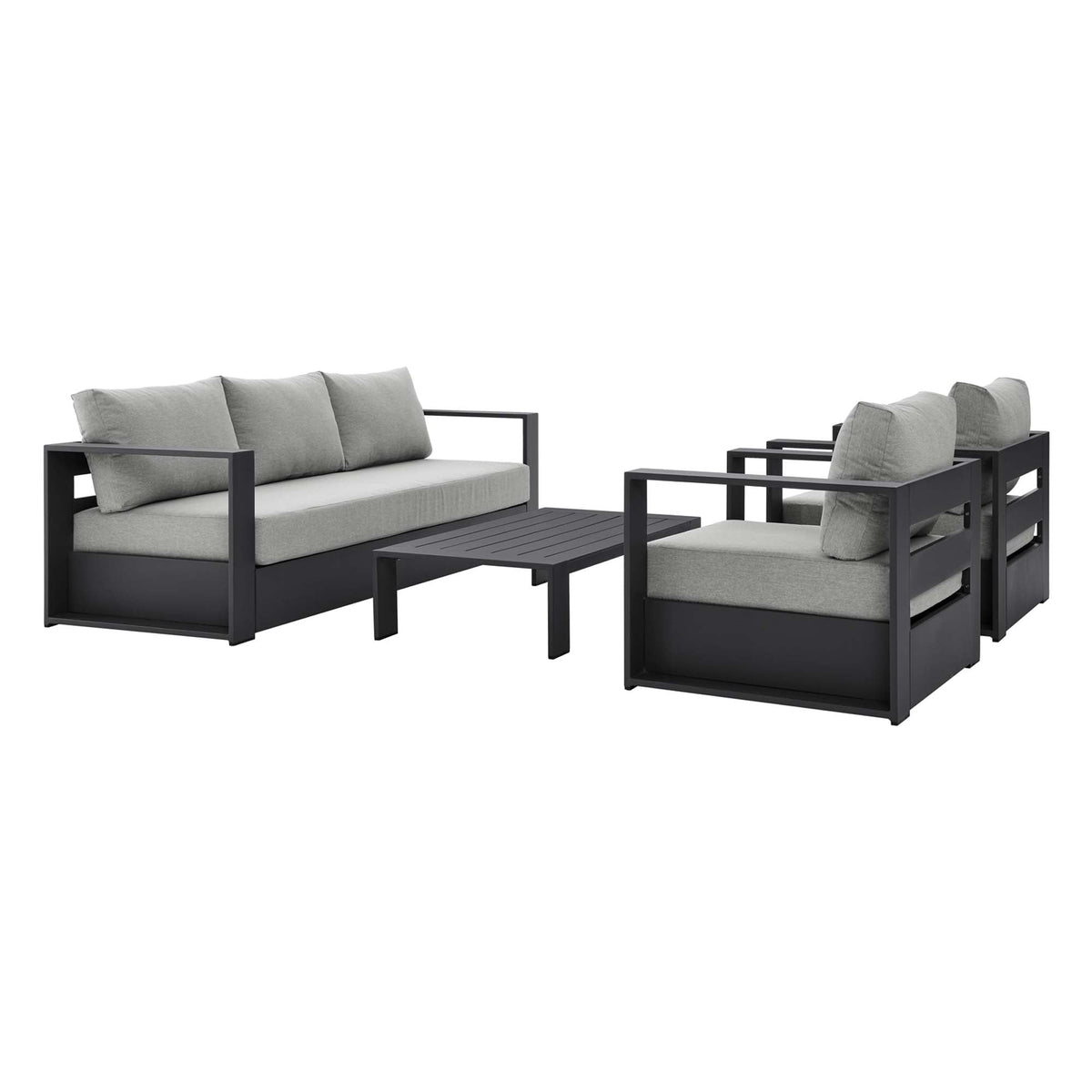 Modway Tahoe 4 Piece Powder Coated Aluminum Patio Set