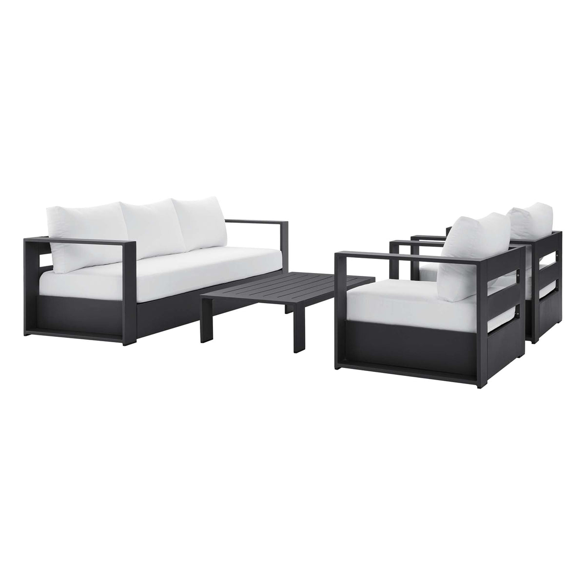 Modway Tahoe 4 Piece Powder Coated Aluminum Patio Set