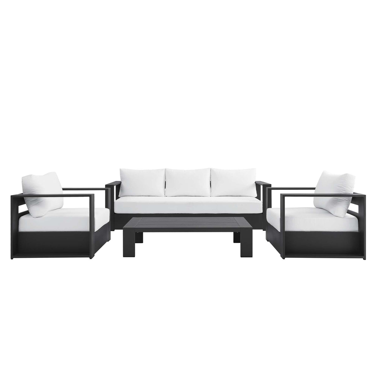 Modway Tahoe 4 Piece Powder Coated Aluminum Patio Set