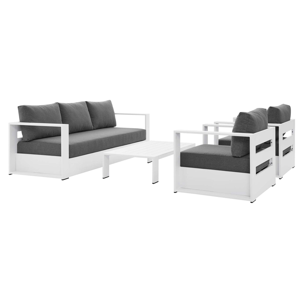 Modway Tahoe 4 Piece Powder Coated Aluminum Patio Set