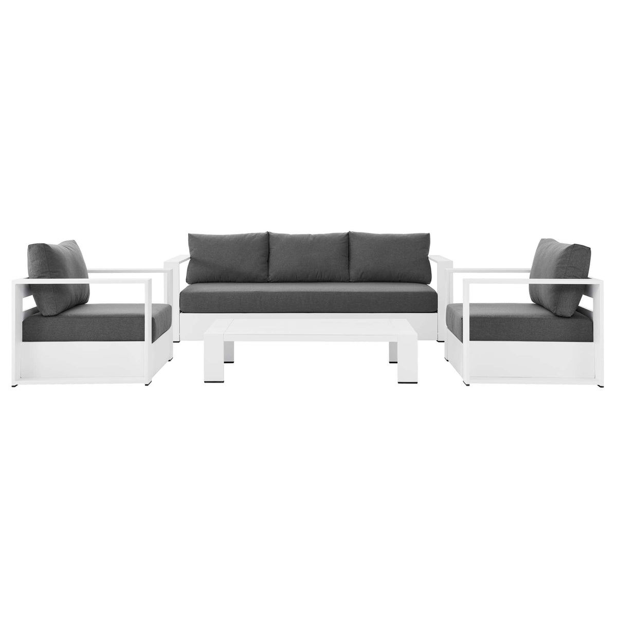 Modway Tahoe 4 Piece Powder Coated Aluminum Patio Set