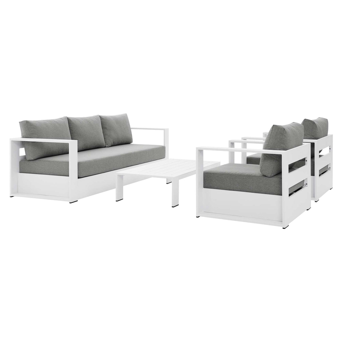 Modway Tahoe 4 Piece Powder Coated Aluminum Patio Set