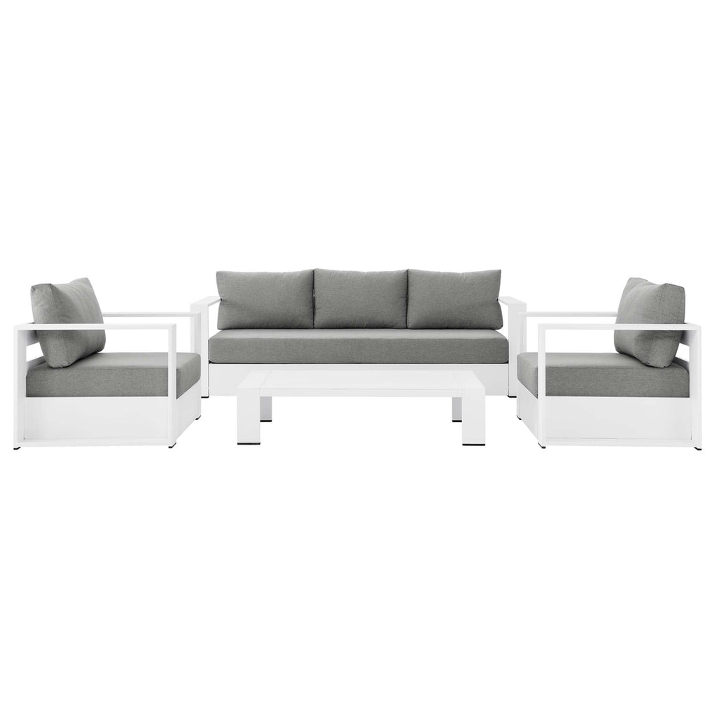 Modway Tahoe 4 Piece Powder Coated Aluminum Patio Set