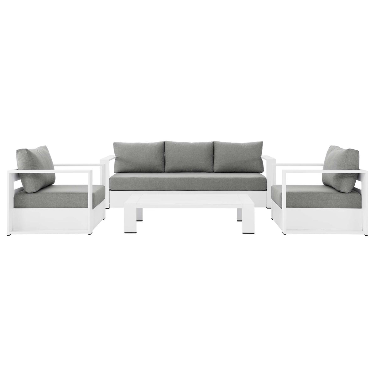 Modway Tahoe 4 Piece Powder Coated Aluminum Patio Set