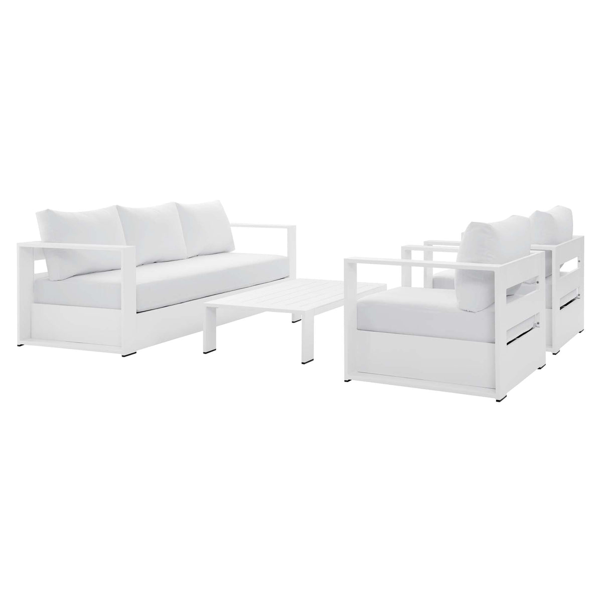 Modway Tahoe 4 Piece Powder Coated Aluminum Patio Set