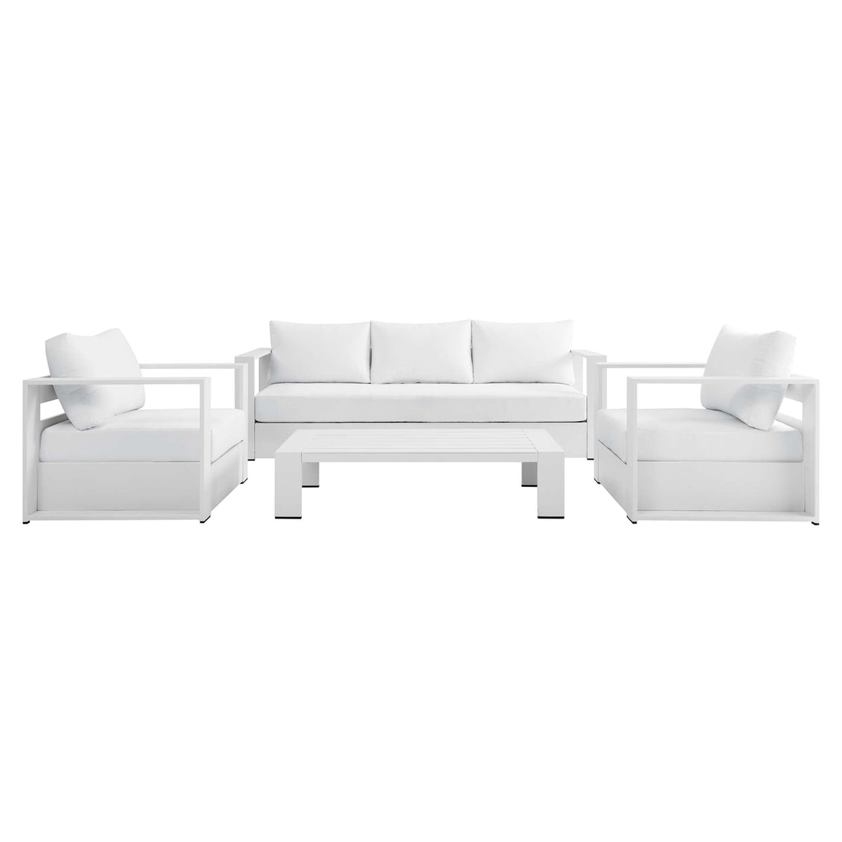 Modway Tahoe 4 Piece Powder Coated Aluminum Patio Set