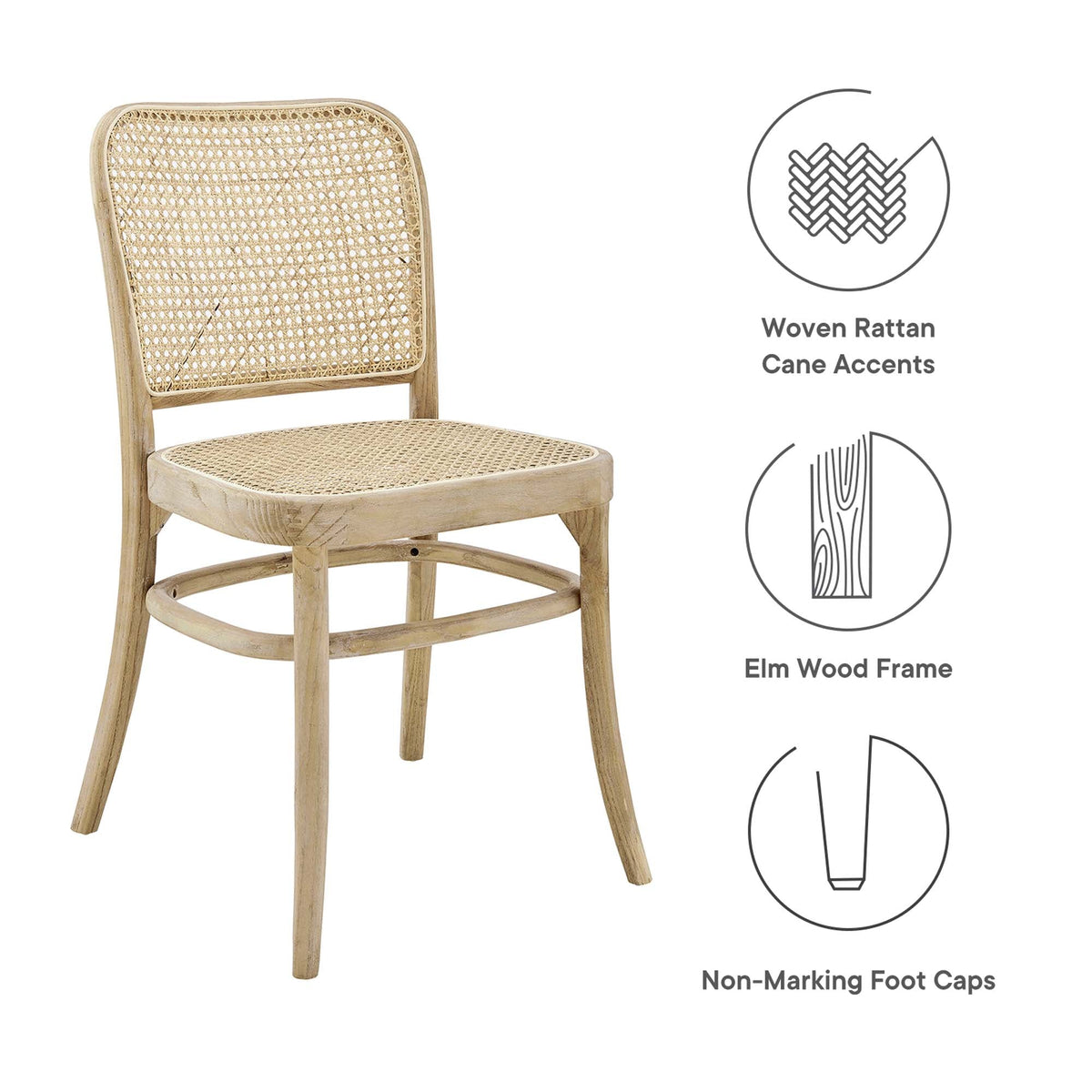 Modway Winona Woven Rattan Dining Side Chair Set Of 2