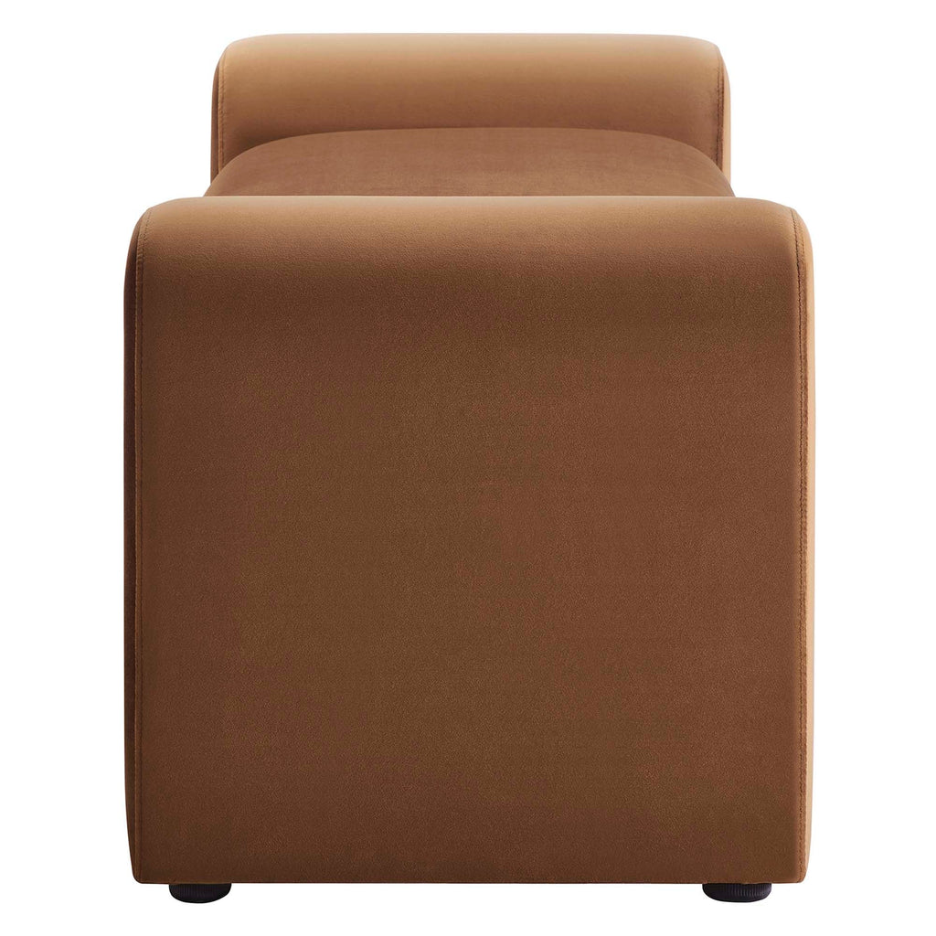 Modway Waverly Performance Velvet Accent Bench Brown
