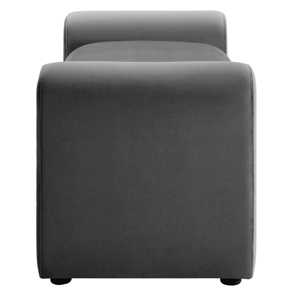 Modway Waverly Performance Velvet Accent Bench Brown
